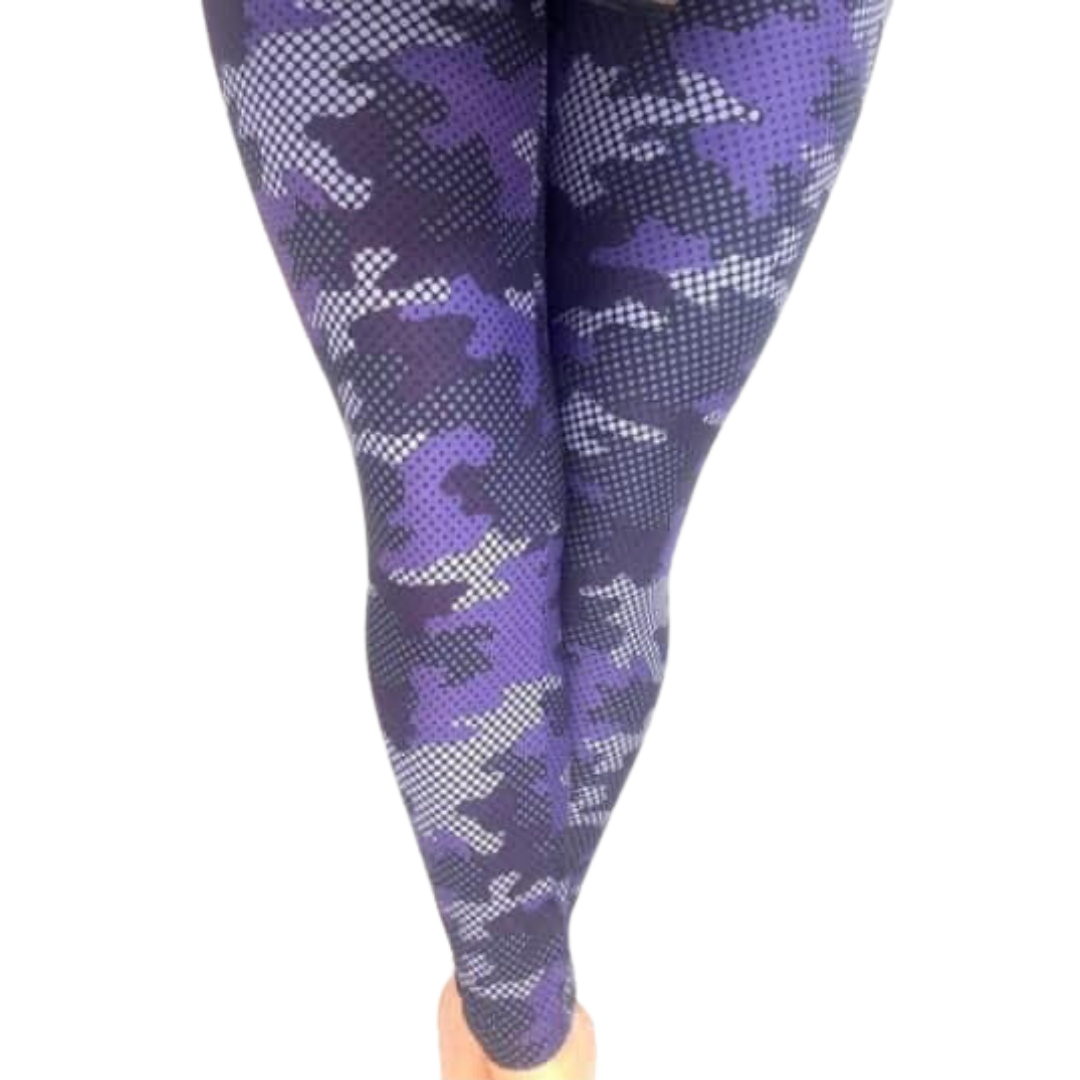 Purple Camo - Adult Yoga Band Leggings