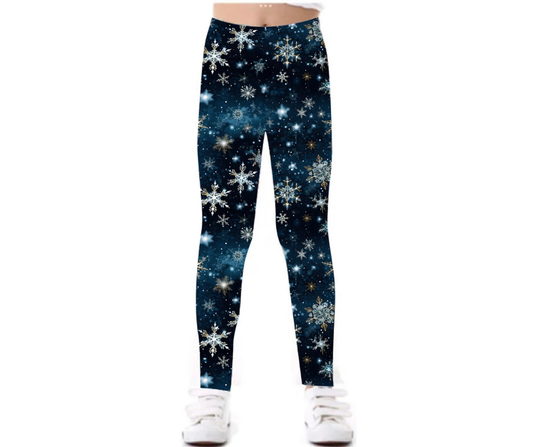 Snowflakes Yoga Band Pocket Leggings