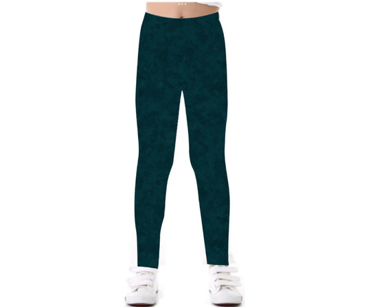 Night Garden Teal Yoga Band Pocket Leggings